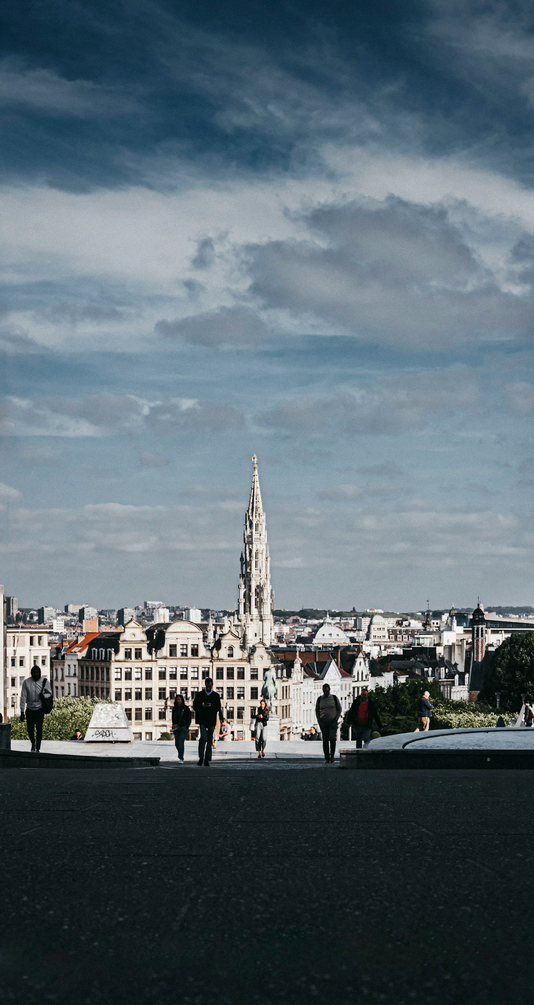 Brussels European business district skyline